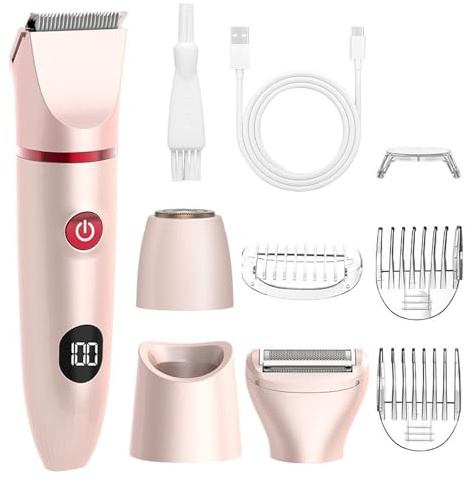 Afeitadora íntima 3 en 1 para mujer, recortadora de piel de bikini, afeitadora eléctrica para mujer, afeitadora eléctrica de doble cabeza, afeitadora de doble cabeza para cara, zona del bikini