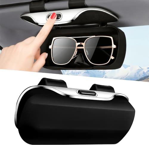Veftsvy Auto-Brillenetui, Auto-Visierbox, tragbarer Sonnenbrillenhalter für Fahrvisier, Auto-Objektivhalter, Auto Sonnenbrille Aufbewahrungbox, Brillenhalter für Auto Sonnenblende (Negro)