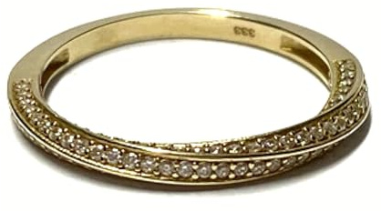 Ring 333/- Gelbgold Zirkonia Glanz Klassiker Bandring Schmuckring Vorsteckring #58