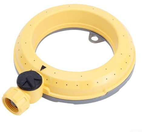 Yhenlovtt Aspersor de jardín de 360° para base de anillo con construcción de ABS para césped y terraza, sistema de riego circular automático, ideal para pequeñas y medianas