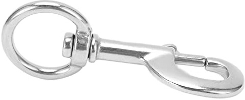 WGFOIP Karabiner mit Drehöse, Federbelasteter Karabiner aus Edelstahl 316 für den Unterwassereinsatz