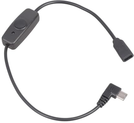 Zuoeay Cavo di prolunga di tipo C, design piegato a destra, con interruttore e spia blu per dispositivi di ricarica da 5 V, telefoni e tablet, nessun trasferimento di dati