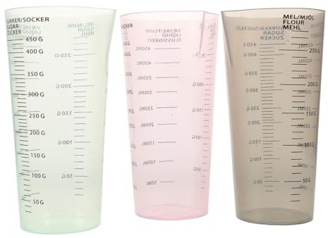 Sosoport Misurino Trasparente per Detersivo Liquido da Bucato 3 Pezzi con Tazze Graduate per Lavatrice, Dosatore Ergonomico per Detersivo e Ammorbidente, Adatto per Uso Domestico e Viaggi
