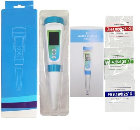 Misuratore di pH alimentare 2 in 1 con display per sostanze solide - sonda in acciaio inossidabile, intervallo pH 0,00-14,00, precisione ± 0,05 pH, schermo LCD, alimentazione automatica