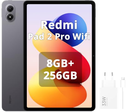 XIAOMI REDMI Pad 2 Pro,8+256 GB,12,1 2,5 K 120 Hz,batteria gigante da 12000 mAh (tipo), processore 4 nm,connettività continua,grigio grafite,WiFi,con caricatore da 33 W