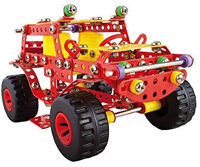 A ALEXANDER 1271 Constructor Ranger Roter Drache Metall Bausatz, 354 Teile Metallbaukasten, Metallbausatz mit Geländewagen und Kunststoff Elementen, Konstruktionsspielzeug für Kinder ab 8 Jahren