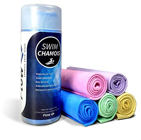 Flow Swim Chamois - Quick Dry Towel for Swimming, Diving, Triathlons, and Other Water Sports (Blue)