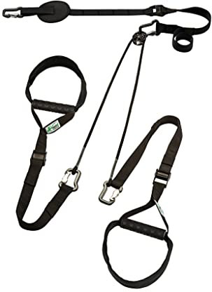 eaglefit - Premium Sling-Trainer „Exclusive“ für Zuhause inkl. Umlenkrolle, Türanker, Wand-, oder Deckenhalterung & Zubehör - Schlingentrainer Suspension Training für Ganzkörper Muskelaufbau (schwarz)
