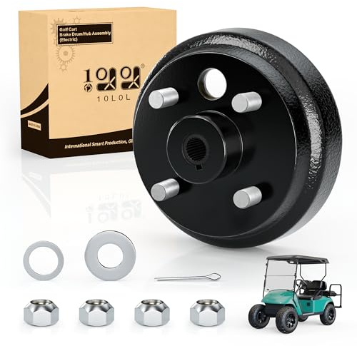 10L0L Golf Cart Brake Drum Hub Assembly for EZGO TXT PDS 1982-up Electric, Replace OEM#19186G1P 19186-G1