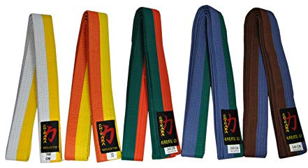 Chikara Karate bälte tvåfärgat (gul/orange, 260)
