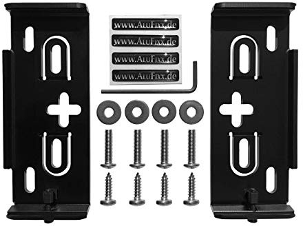 AluFixx Car Vario AT schwarzmatt eloxiert Kennzeichenhalter Rahmenlos Österreich 120 mm