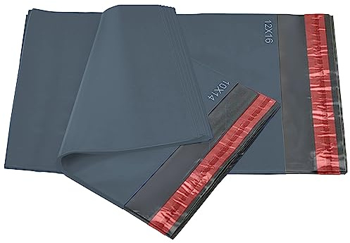 50 blandade grå postmeddelanden poly postal självförsegling väskor 2 storlekar 25 från varje iSOUL små till stora postpåsar porto förpackning diverse postlådor postfrakt paket paket väskor