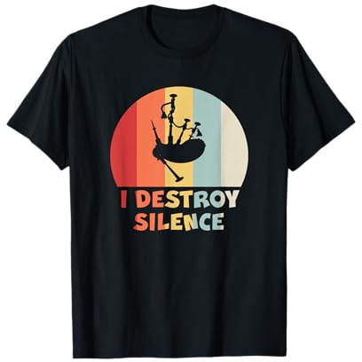 I DESTROY SILENCE Musique drôle de joueur de cornemuse T-Shirt