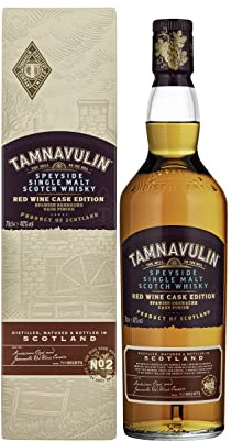 TAMNAVULIN - Red Wine Cask Spanish Grenache - Single Malt Whisky - 40% Alcool - Notes de Fleurs et de Caramel - A déguster sec - Origine : Écosse/Speyside - 70 cl