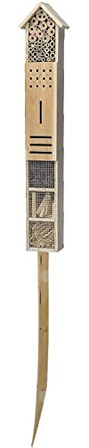TRTO 1x Insect Bug Bee Hotel Hanging Wooden House Ladybird Insect Bug Bee Hotel Hanging Wooden House Ladybird Nest Wood Garden Wood Shelter Garden Box