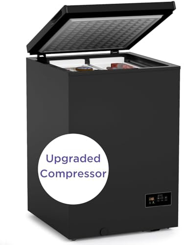 ADT Chest Freezer Free-Standing Top Door Freezers 6.8℉ to -4℉ (CBlack, 3.5 Cubic Feet)