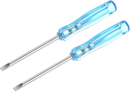 sourcing map Mini Slotted Screwdriver, 2.0mm Flat Head 65mm Length for Small Appliances Repair, 2 Pcs