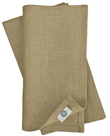 Linen & Cotton 4 x Stoffservietten Hygge, 100% Leinen - Beige, 32x32 | Servietten Stoff, Leinenservietten für Feiern Home Esstisch Abendessen Restaurant, Hochzeit, Taufe, Geburtstag & Weihnachten
