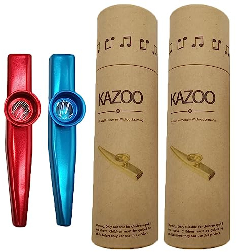Supvox 2sätze Metall-kazoo Musikinstrument Für Gitarre Und Ukulele Leicht Zu Erlernen Spielen Ohne Vorkenntnisse Für Musikdarbietungen Und Unterwegs