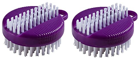 haug bürsten Nagelbürsten - doppelseitig mit Borsten aus Nylon 6.6-2 Stück - Farbe: Plum - Maße: 75x60x30mm - Made in Germany