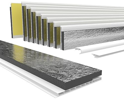 HEXIM PVC Rollladenkastendeckel mit Dämmung Länge: 1000-2000mm, Breite: 120-320mm, Revisionsklappe Rolladendeckel Rollladen Panzer Deckel Klappe (160mm x 1 Meter)