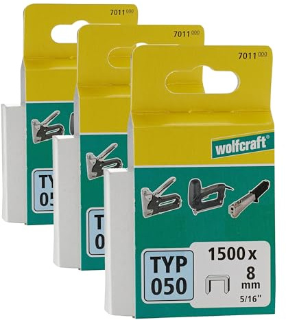 Wolfcraft 1500 Klammern breit, harter Stahl Typ 50 8 mm 7011000 (Packung mit 3)