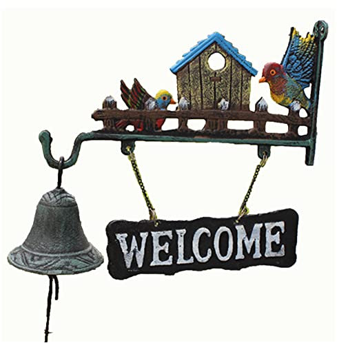 Xzeit Vintage Door Bell,Manual Doorbell， Chime welcome Entry Door Bell Antique Doorbell for Decoration Wall Mounted Dinner Bell Vintage Home Garden Decoration Welcome Doorbell