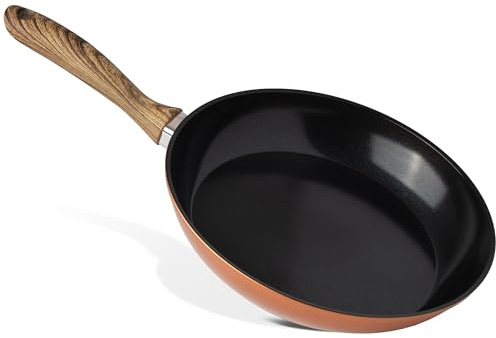 nuovva Sartén antiadherente, sartén de inducción, antiadherente, utensilios de cocina, cobre, 26 cm