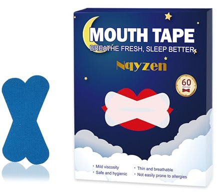 Mouth Tape for Sleeping, Packung 60 Stück Mundpflaster, Anti Schnarch Mundpflaster, X-Form Mundkleber Nachts Schnarchstopper für Weniger Mundatmungn und Besser Schlafen