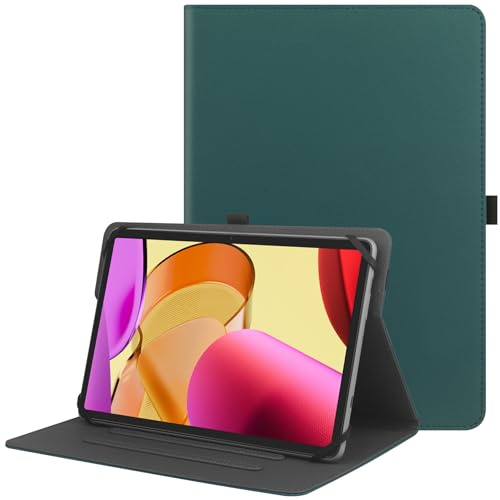 HGWALP Custodia universale per Tablet da 9-11 pollici，Multi-Viewing Angles PU Leather Stand Folio Cover con Porta Penna per 9 10.1 10.5 11 Touch screen Tablet-Green