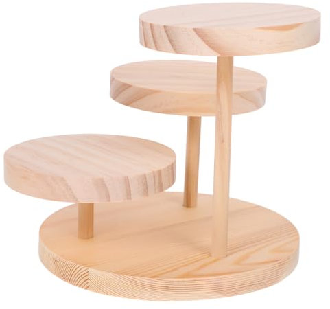 HOOTNEE Stilvoller Ausstellungsständer Aus Holz 3-stufiges Schmuckregal Stabiles Ausstellungsregal Für Kunsthandwerk Für Zuhause Und Geschäft
