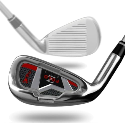 Hierro de palo de golf para jugadores zurdos adultos, 7 palos de golf para práctica de golf para hombres y mujeres, deportes de golf (hombres (rojo)