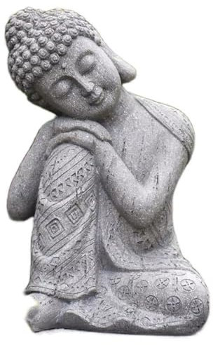 Pevfeciy Schlafender Buddha Figur Outdoor Garten Dekofigur Zen Buddha Statue Feng Shui Deko Kunstharz Meditierender Buddha aus frostfest robust,Sittingbuddha