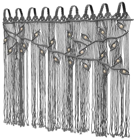 biusgiyeny Makramee Vorhang Wandbehang Fadengardine Fadenvorhang Makramee Fenster Boho Gewebter Wandteppich Boho Türvorhang,110 x 80cm（ohne Stöcke）