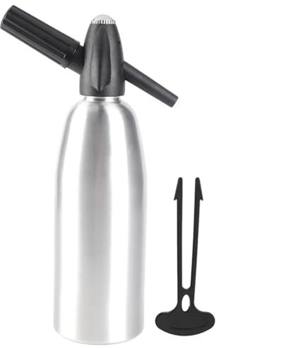 Bottiglia D'Acqua con Regolatore di Pressione Tazza di Acqua di Soda in Lega D'argento da 1 Litro Bottiglia di Acqua di Soda Fai da Te Vetro Riutilizzabile per Preparazione di