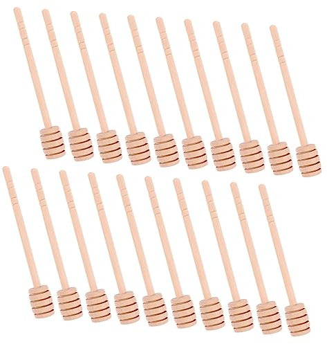 Zerodeko 20 Piezas Palillo De Madera para Miel y Mermelada Varilla para Mezclar Café y Té Unidades para Remover Miel para Dispensar Cocina o Picnic