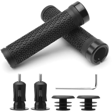 ZMDMAH Puños Ergonómicos Bicicleta 22mm, Empuñadura Suave Antideslizante con Bloqueo de Aluminio para MTB y BMX, Goma Antideslizante