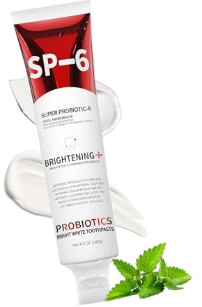 Super Probiotische-6 Zahnpasta, SP-6 Probiotische Whitening Zahnpasta, Intense Whitening Zahnpasta, 6 Probiotika Für Zahnaufhellung, Frischer Atem, Gesundes Zahnfleisch, Für Empfindliche Zähne (1)