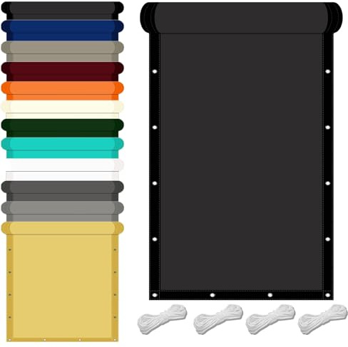 Sonnensegel Rechteckig 1.5 x 4 m Uv-Schutz Wetterfest Sonnensegel Balkon inkl Befestigungsseile für Garten Balkon Schwimmbad, Schwarz