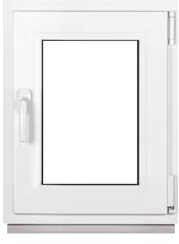 Framex Ventana Pequeña Para Sótano, Color Blanco, Ancho x Alto: 45 x 55 cm (450 x 550 mm), Triple Acristalamiento (32 mm), Giratorio Inclinación DIN Derecha