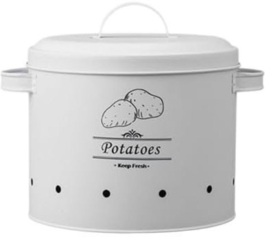 SKKWJEGE Farmhouse Storage Tin Pots Vegetables Storage Bin for Pantry Home Restaurant white potatoes