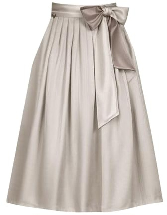 Generisch Dirndl Schürze Damen Lang - Midi Dirndlschürzen Trachtenschürze Festlich Elegant Bayrische Trachtenmode Hochzeit Mittelalter Dirndlschürze für Oktoberfest（Beige, M