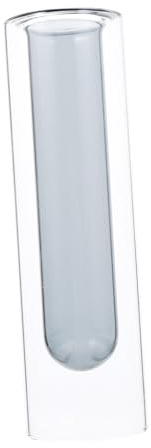 FUTUREORYY Jarrón de Vidrio de Doble Capa Color Gris para Decoración de Hogar y Escritorio Florero Tipo Tubo de Ensayo Adorno Hidropónico Compacto y Resistente