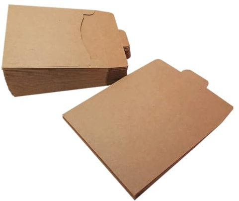 UPKOCH 50 Stück Braune Kraftpapiertüten aus Stabiler Brauner Papierqualität Multifunktionale CD Papiertüten und Dekorierbare Briefumschläge für Geschenk und Versandzwecke