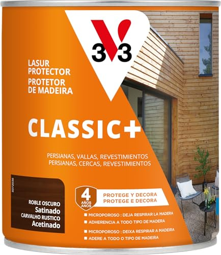 V33 Protector Decorativo de la Madera Classic+ Satinado Roble Oscuro 750ml