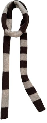 Kashmirscarf， Stickad ullhalsduk for kvinnor, flerfärgad, 180x12cm(Coffee color)