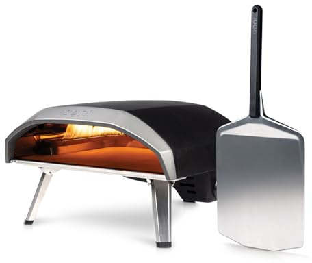 Ooni Koda 16 Pizzaofen Bundle – Gasbetriebener Outdoor-Ofen mit 35 cm Pizzaschaufel aus Aluminium – Großer 40 cm Pizzastein – 50 mbar Gasdruck – Profi Gas-Pizzaofen für Draußen