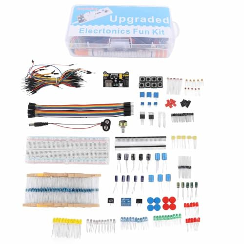 Component Starter Kit for Arduino R3, 830 Tie Points Breadboard with Resistors, Capacitors, Diodes and Modules for DIY Electronics Prototyping