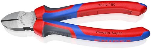 KNIPEX Seitenschneider auf SB-Karte verchromt mit Comfort-Griffen 180 mm, 70 05 180 SB