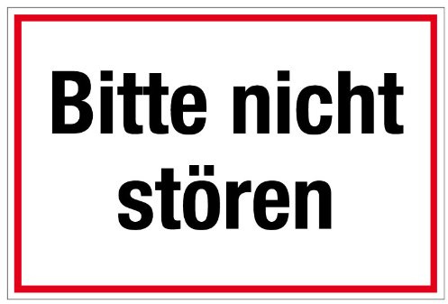 Hinweisschild - Bitte Nicht stören - Kunststoff - 10 x 30 cm